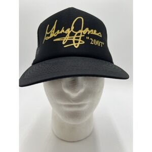 Vintage 2007 George Jones Signature Black Mesh Trucker Hat Snapback OSFA